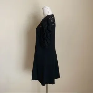 Rebecca Taylor Dresses Rebecca Taylor Black Crepe Corded Lace